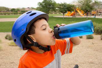 boy drinking water